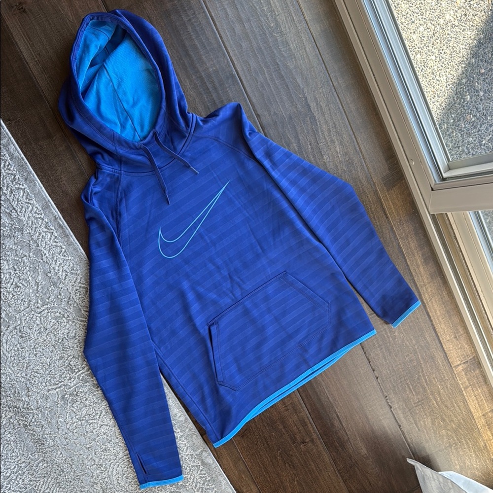Nike Blue Striped Hoodie